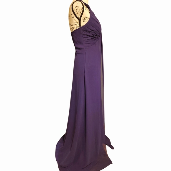 Pretty Maids Purple Halter Gown - Picture 4 of 8
